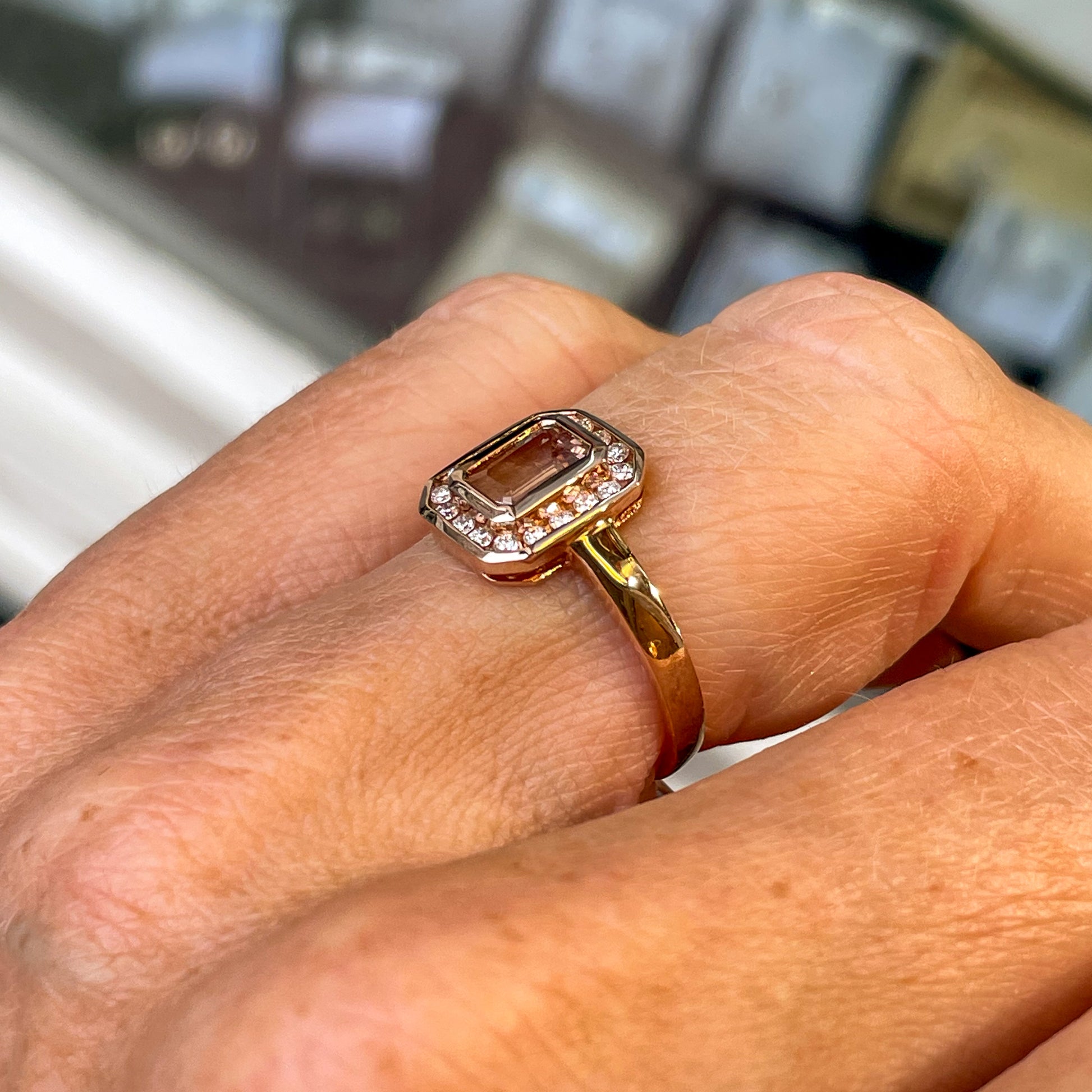 9ct Rose Gold Morganite & Diamond Ring - John Ross Jewellers