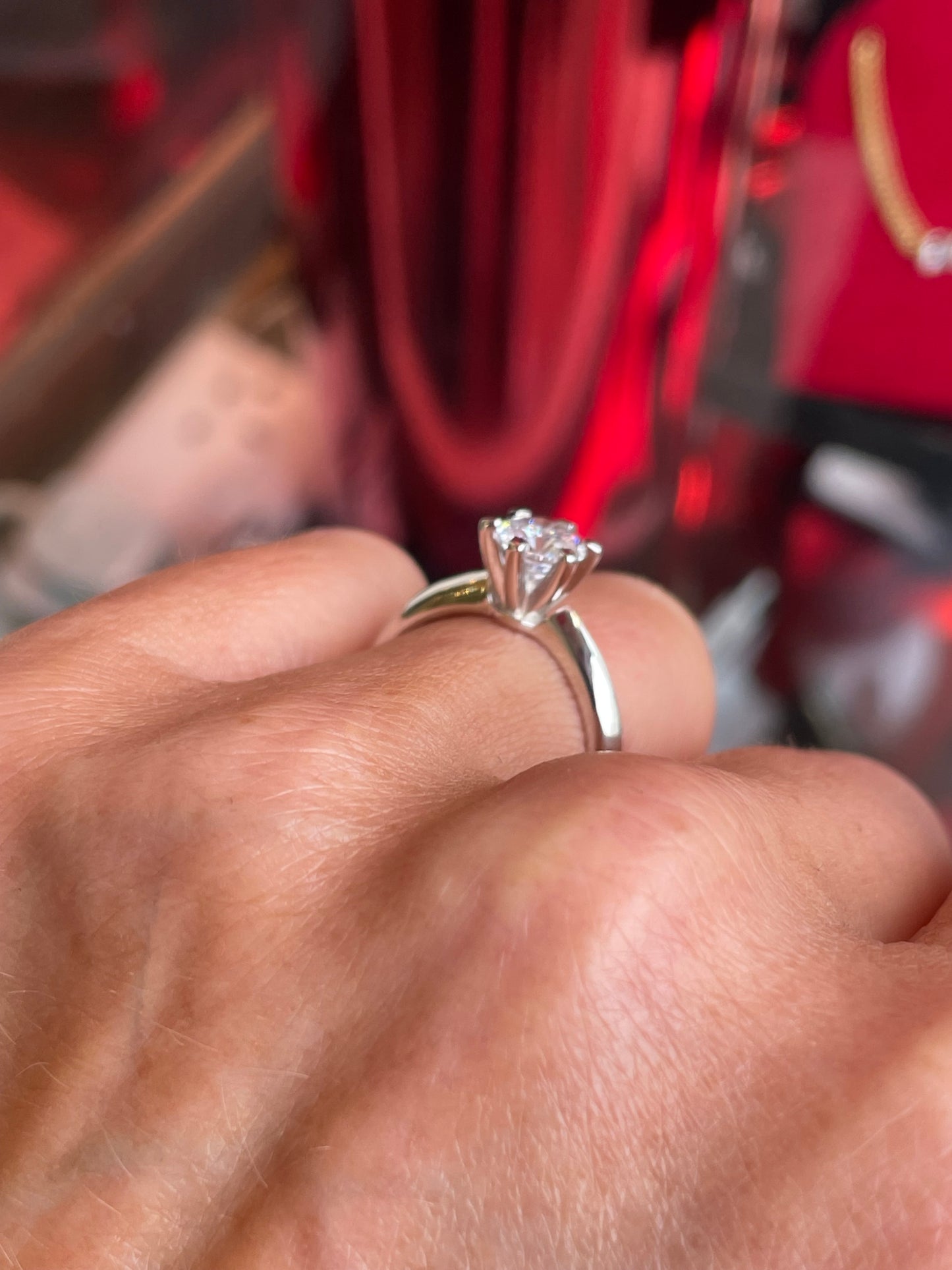 Silver Classic Six Claw CZ Solitaire Ring