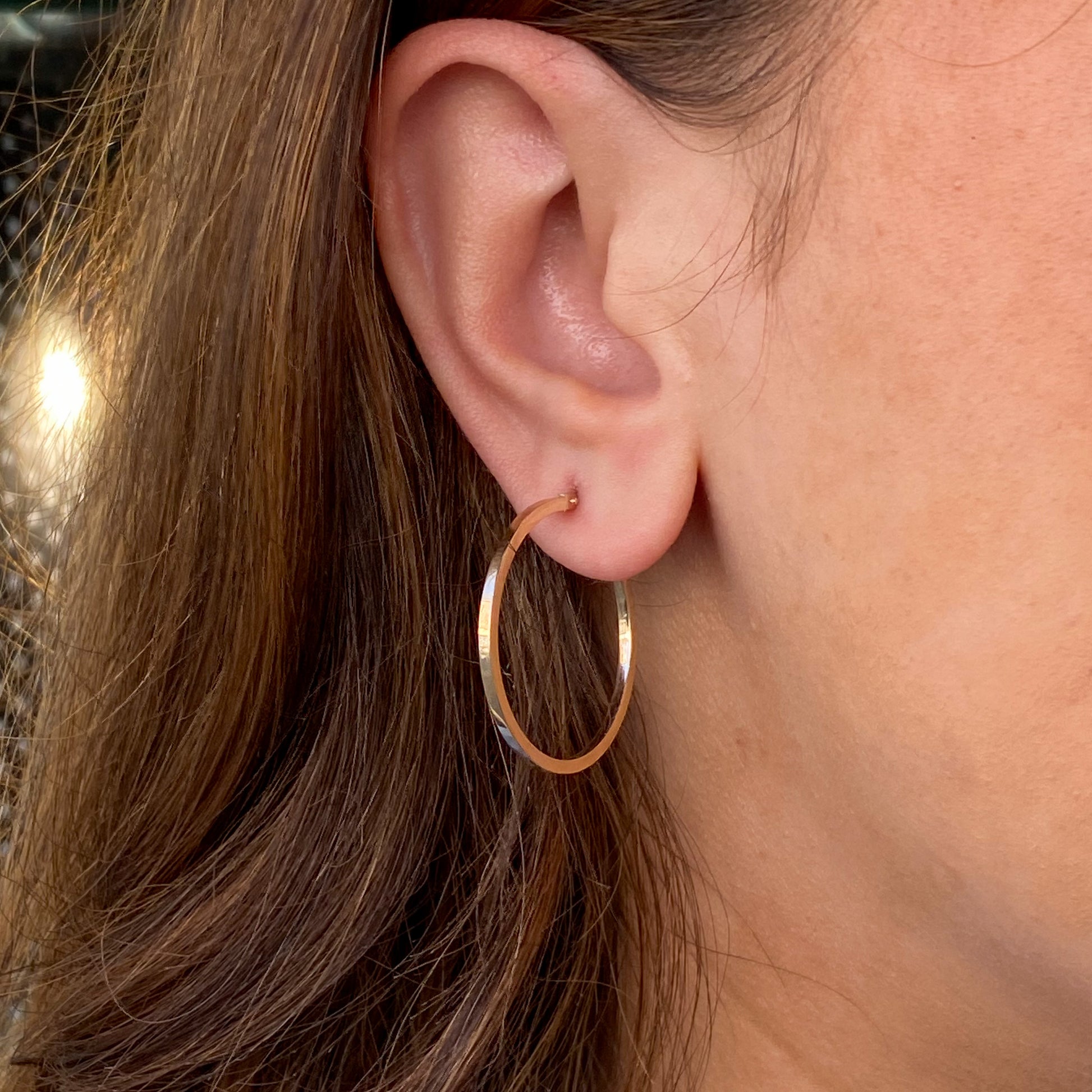 9ct Gold Classic Skinny Hoop Earrings 25mm - John Ross Jewellers