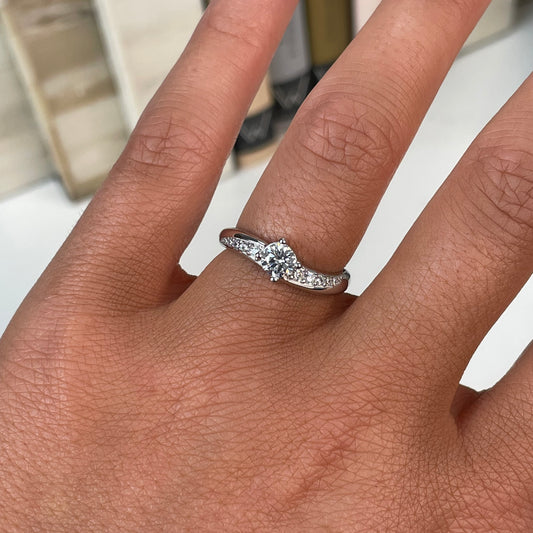 Silver CZ Twist Solitaire Ring - John Ross Jewellers