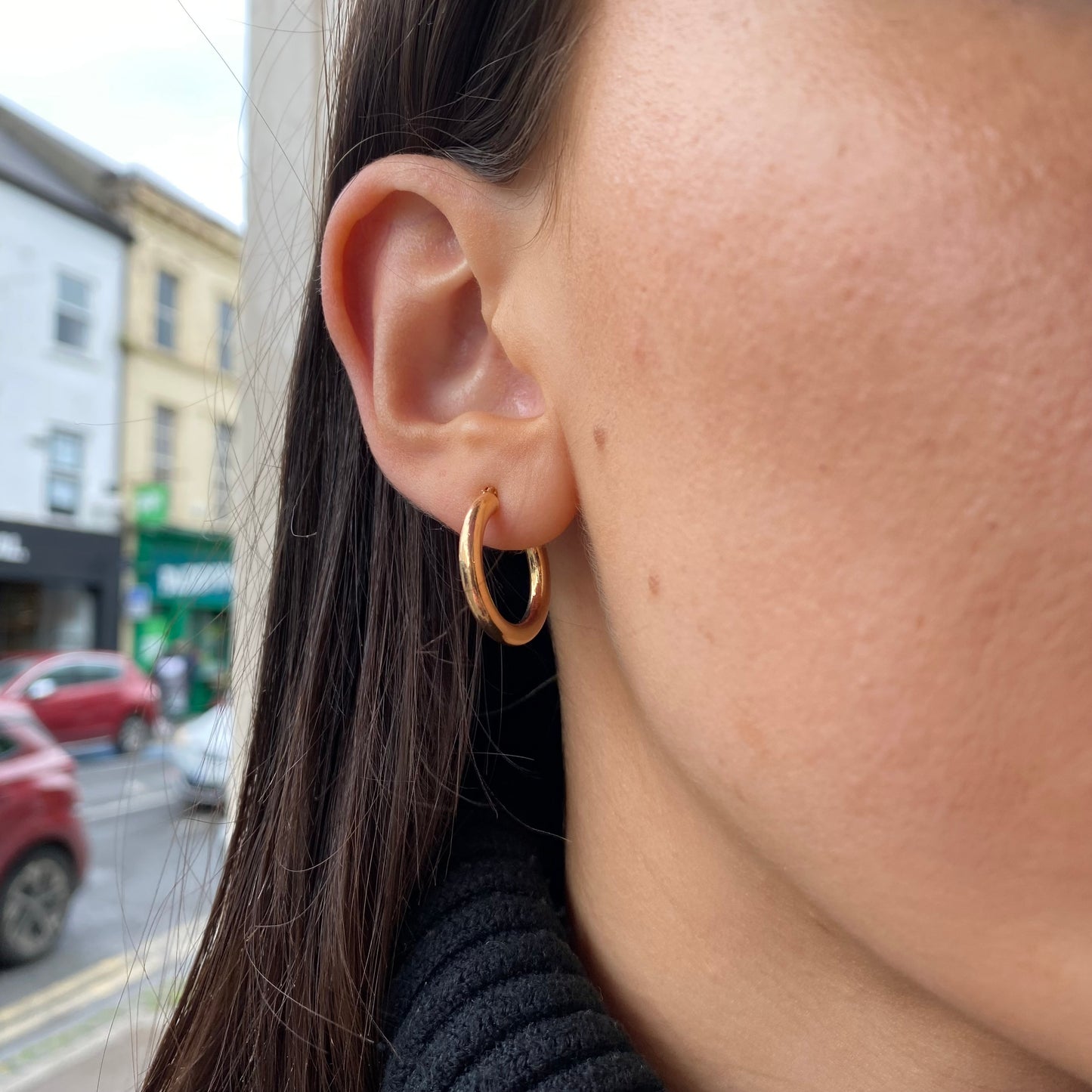 9ct Gold Classic Tube Hoop Earrings - John Ross Jewellers