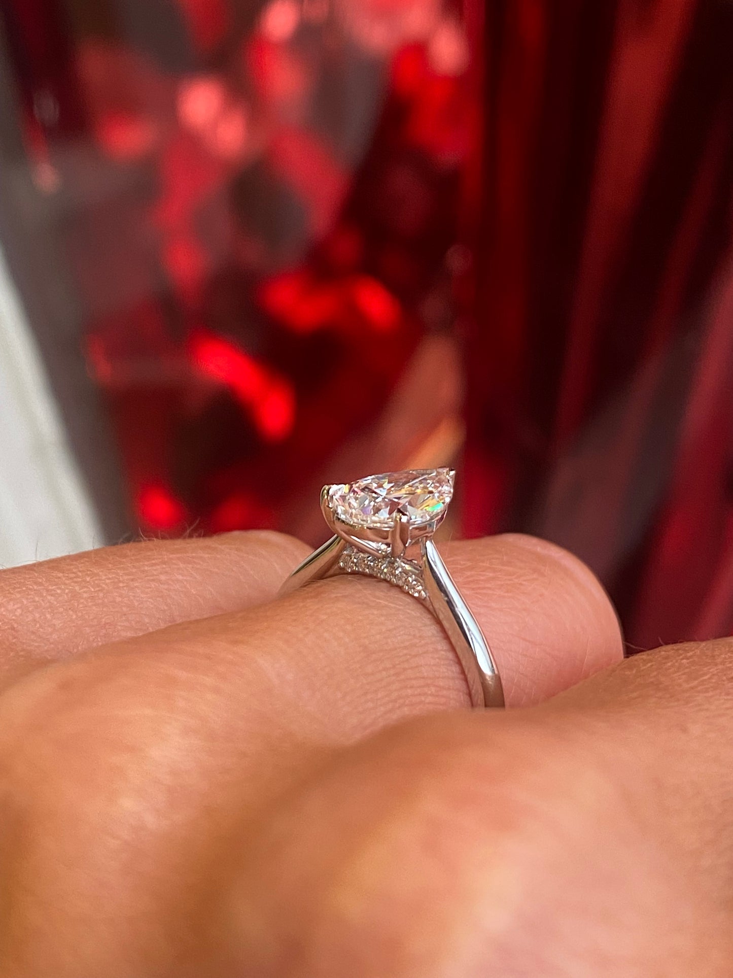 Platinum Pear Solitaire Engagement Ring | Certificated Lab 2.00ct