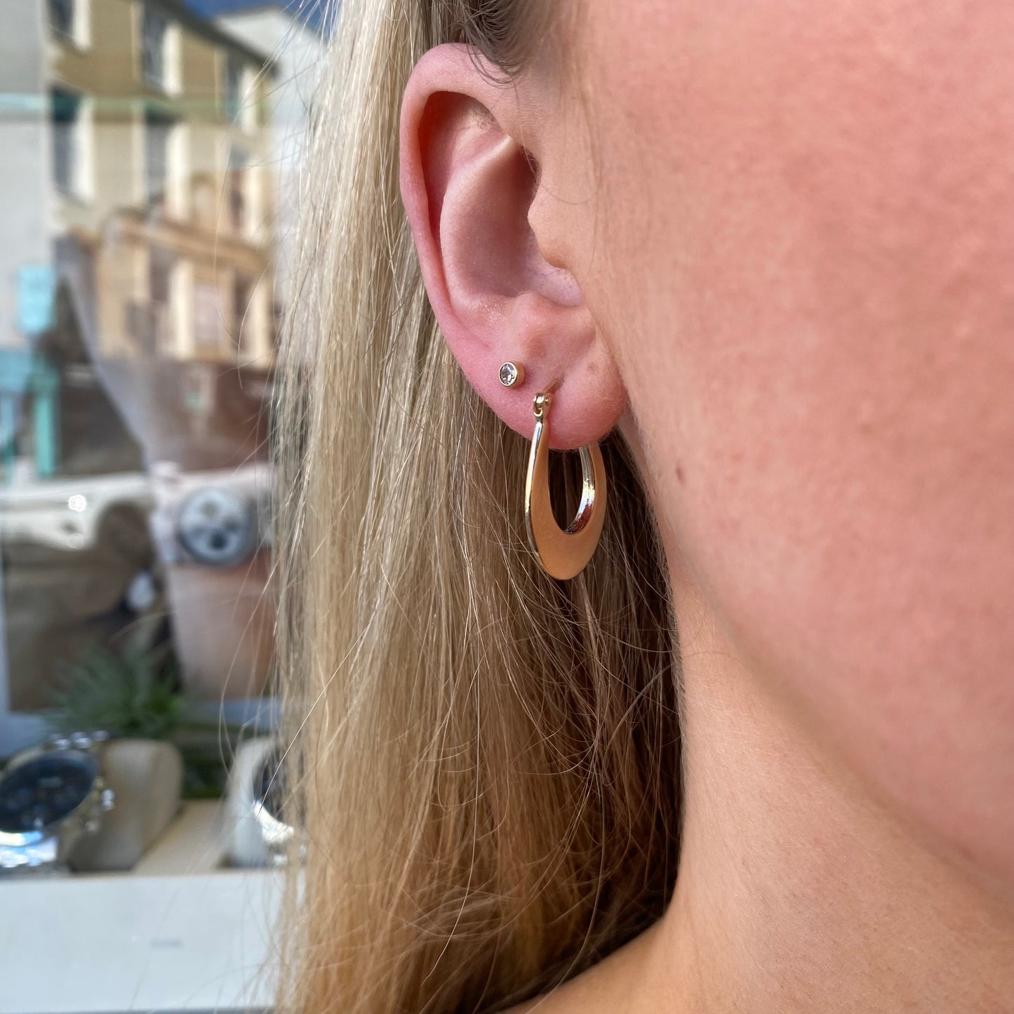 9ct Gold Modern Creole Hoop Earrings - John Ross Jewellers