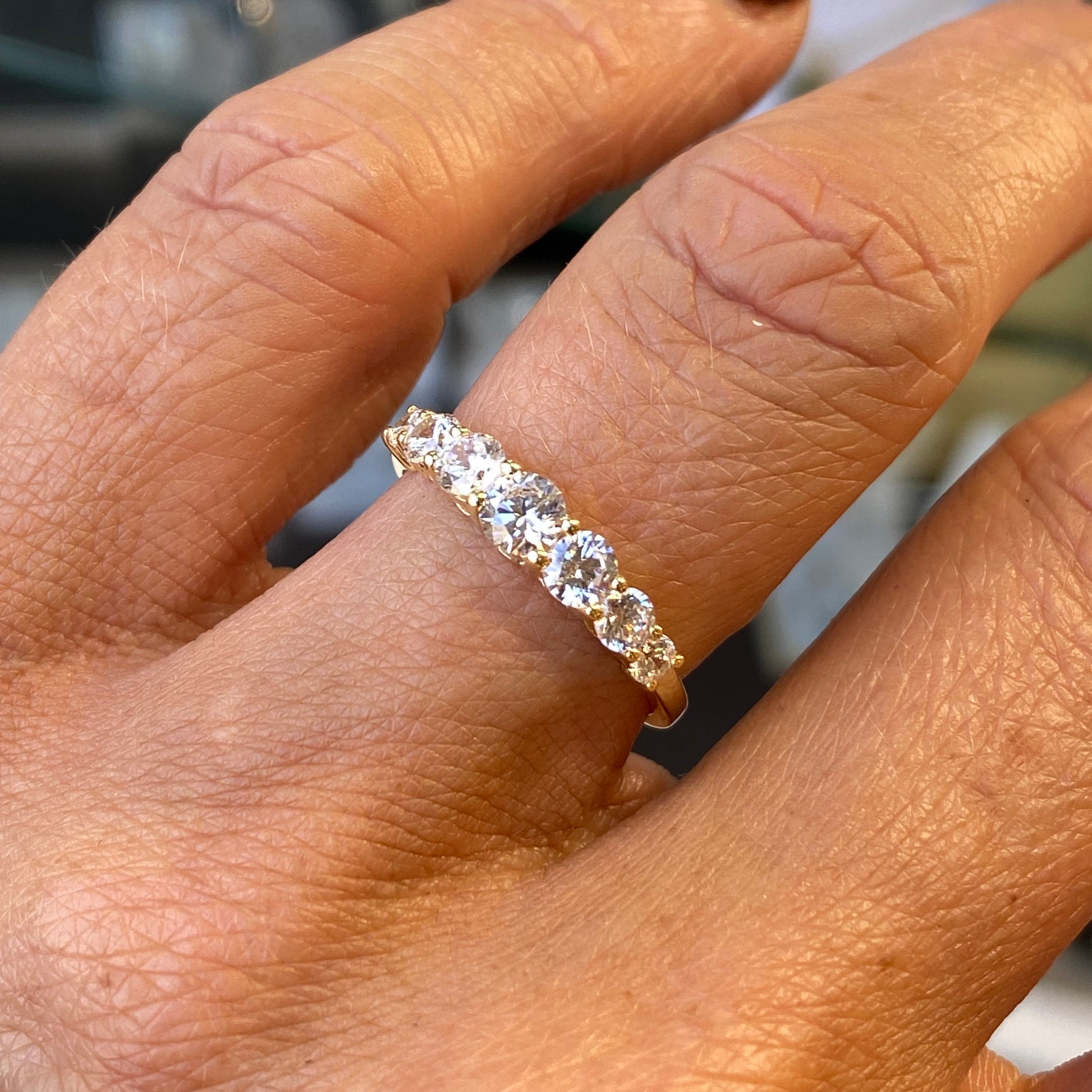 9ct Gold Graduated Eternity Ring - CZ - John Ross Jewellers