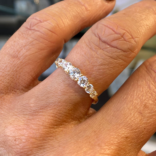 9ct Gold Graduated Eternity Ring - CZ - John Ross Jewellers