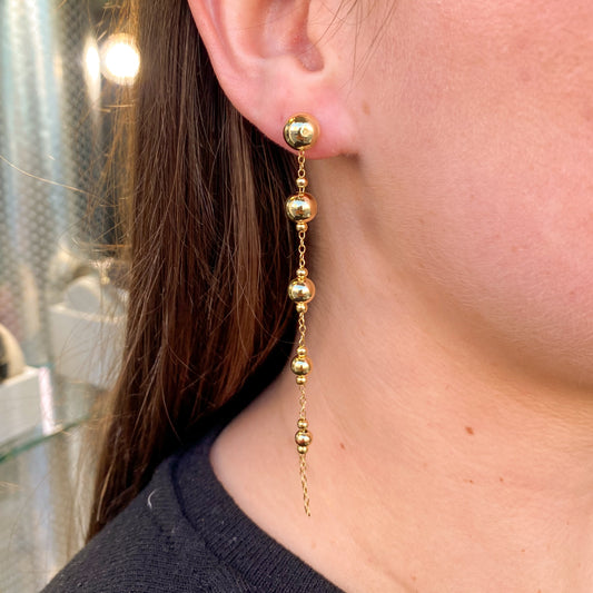 Sunshine Polkadot Graduated Long Drop Earrings - John Ross Jewellers