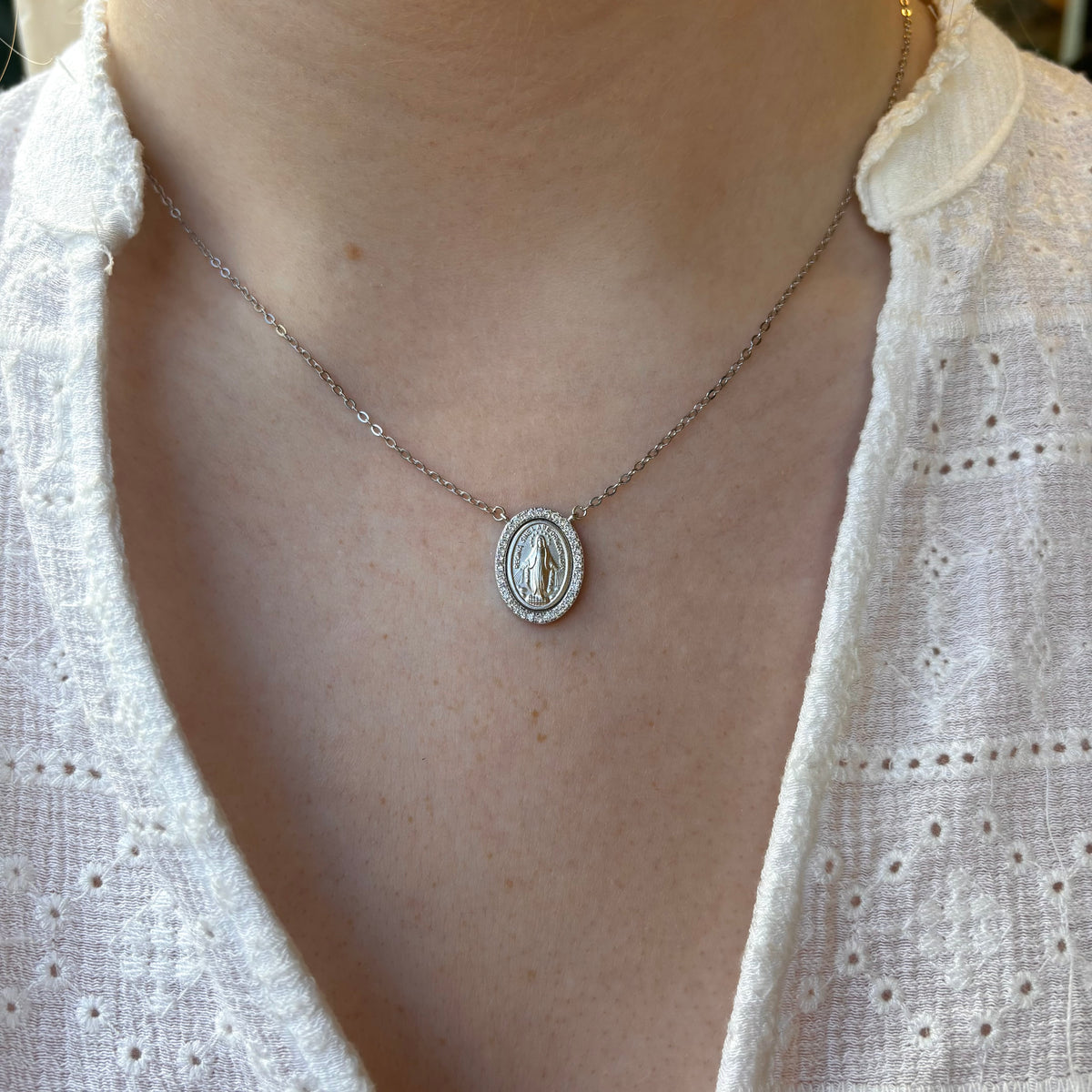 Silver CZ Miraculous Necklace | 42 + 3cm