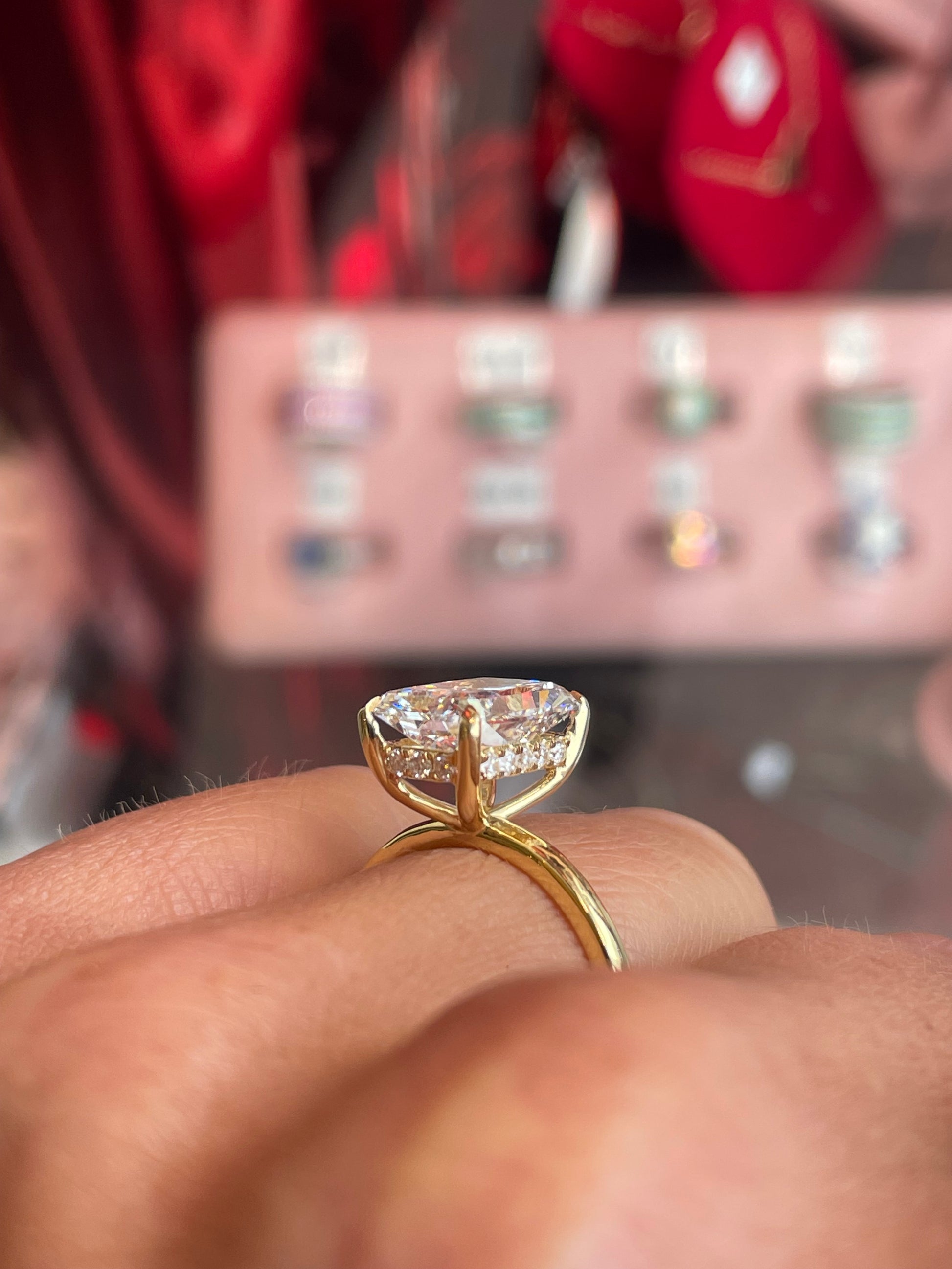 18ct Gold Radiant Solitaire Engagement Ring | 4.00ct Certificated Lab - John Ross Jewellers