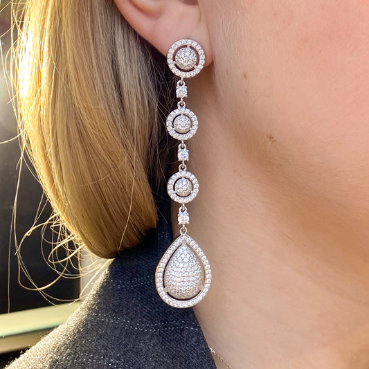 Silver Harriet Long Drop Earrings - John Ross Jewellers