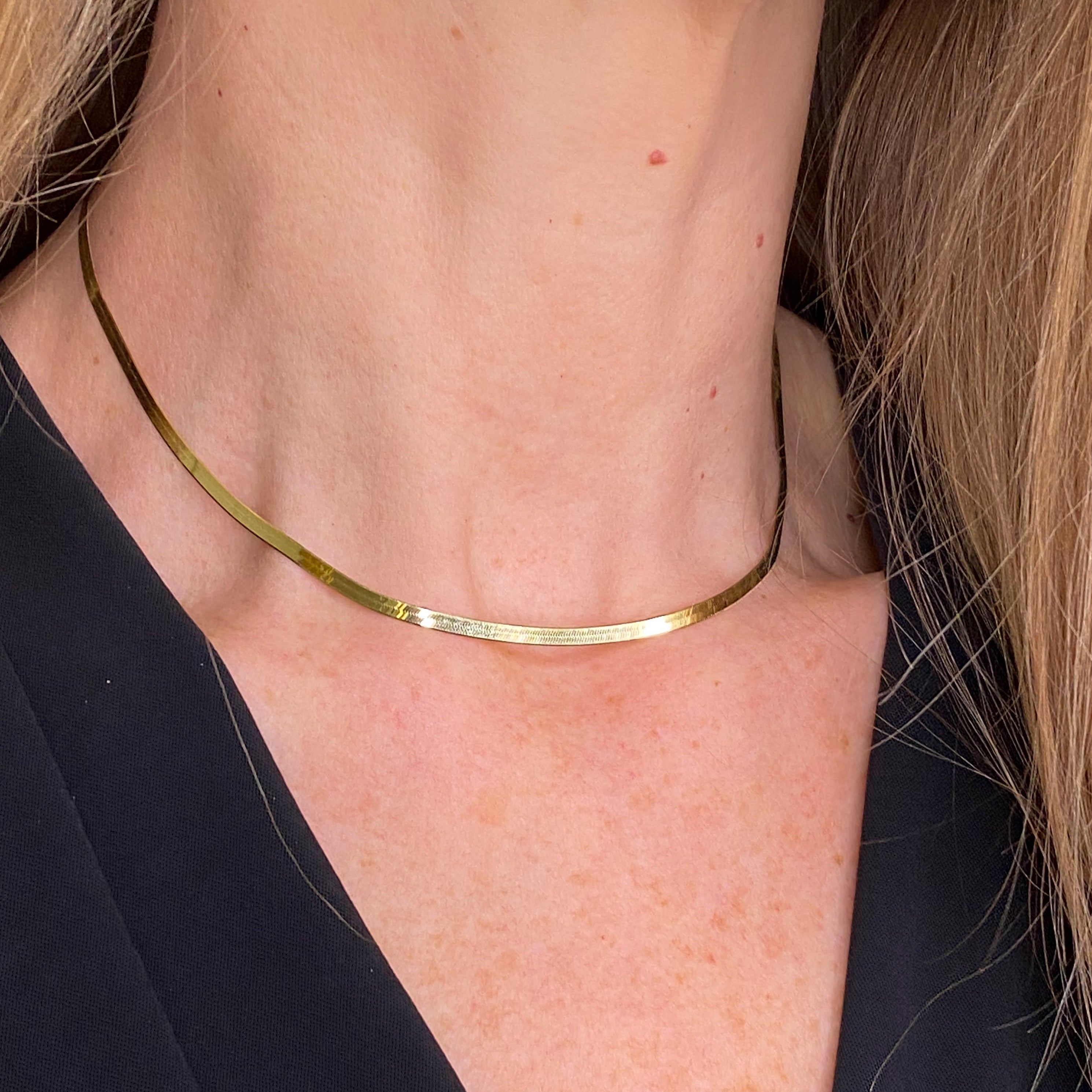 9ct 3-Colour Gold 3-Plait Textured Herringbone Necklace 41cm/16