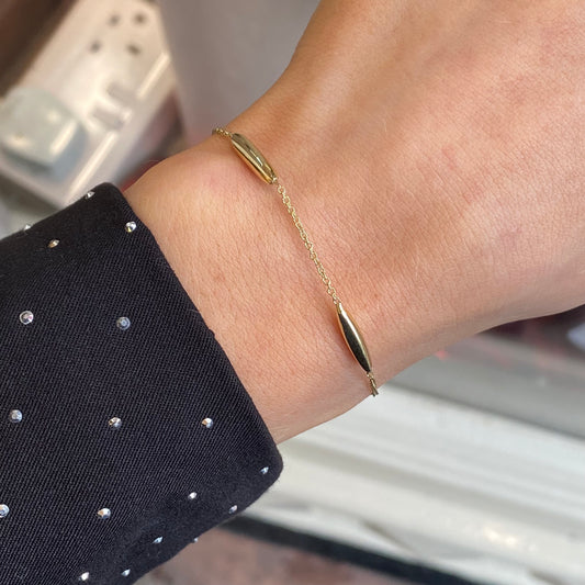 9ct Gold Navette Link Bracelet - John Ross Jewellers