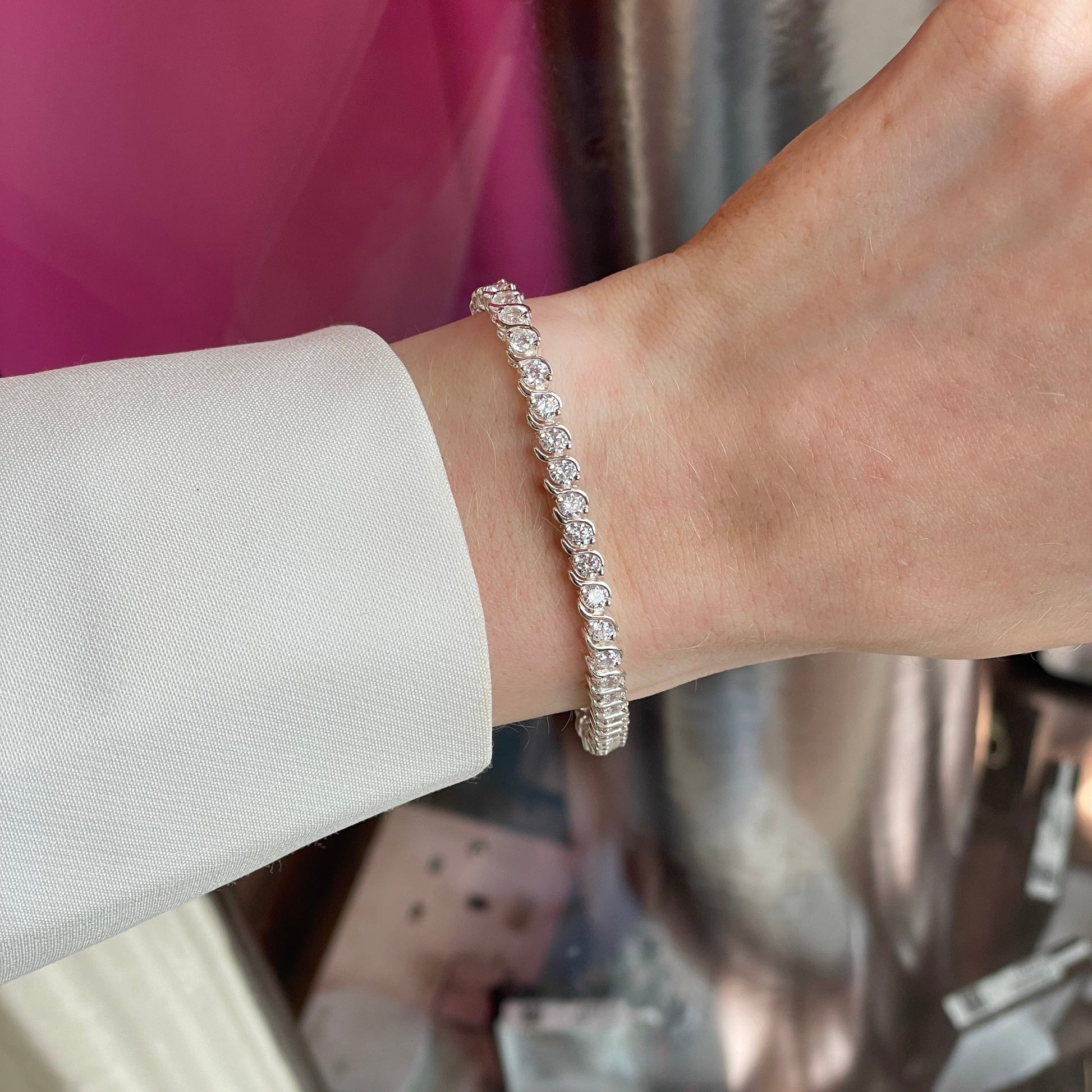 Silver CZ Tennis Bracelet | 3mm - John Ross Jewellers