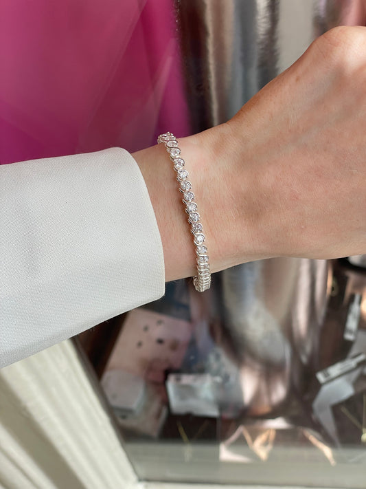 Silver CZ Tennis Bracelet | 3mm - John Ross Jewellers