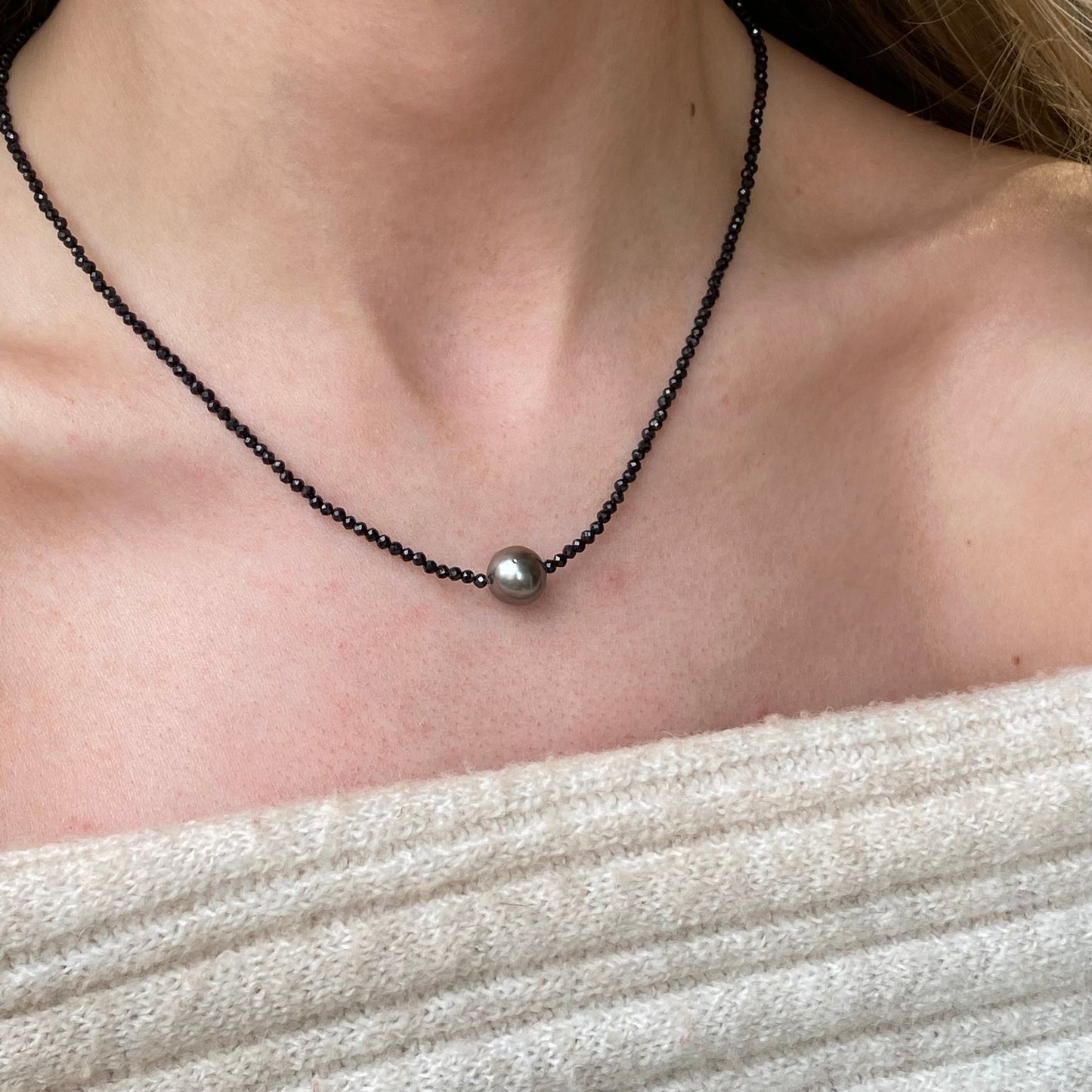 Tahiti Pearl & Spinell Necklace - John Ross Jewellers