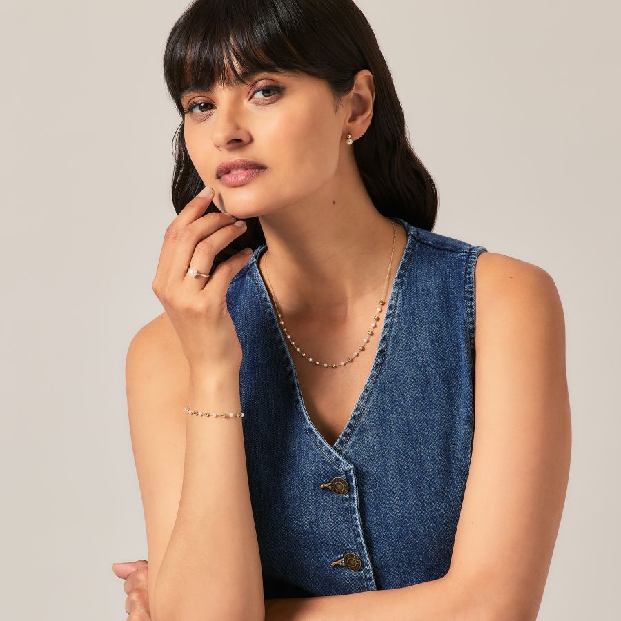 9ct Gold Cultured Pearl & Bead Bracelet - John Ross Jewellers