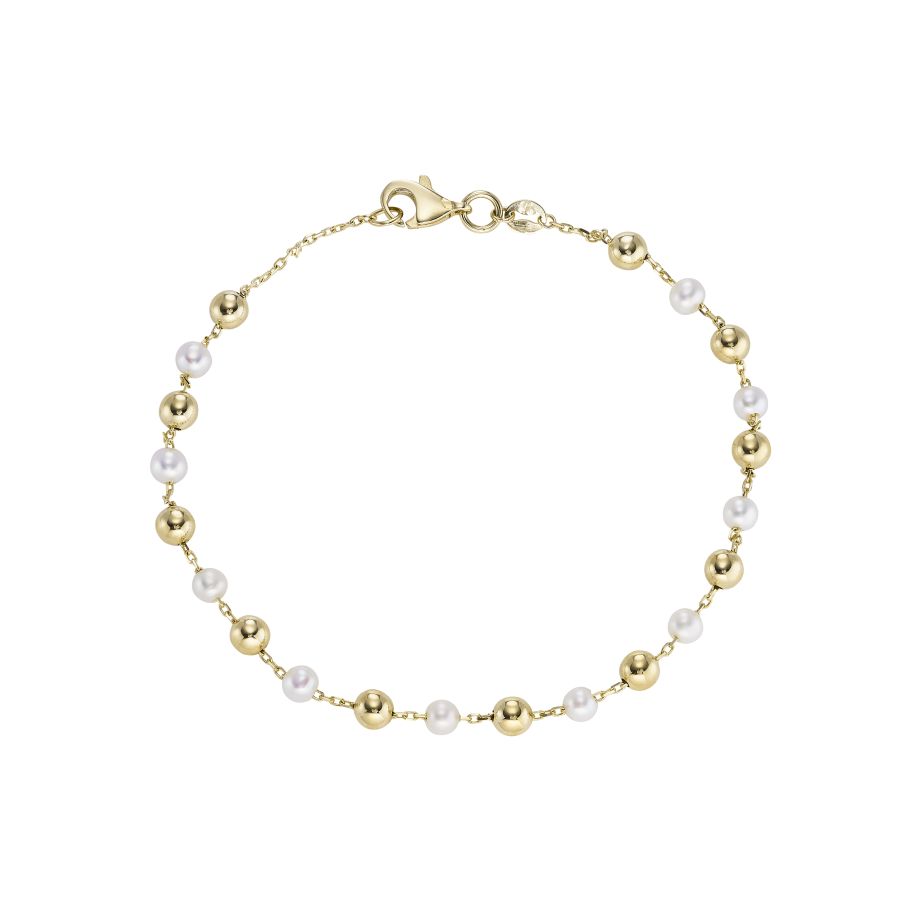 9ct Gold Cultured Pearl & Bead Bracelet - John Ross Jewellers