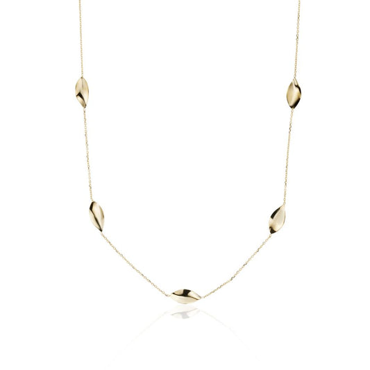 9ct Gold Five Leaves Necklace