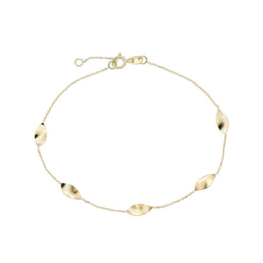 9ct Gold Five Leaves Bracelet