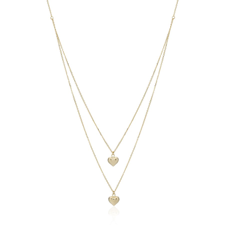 9ct Gold Double Heart Necklace