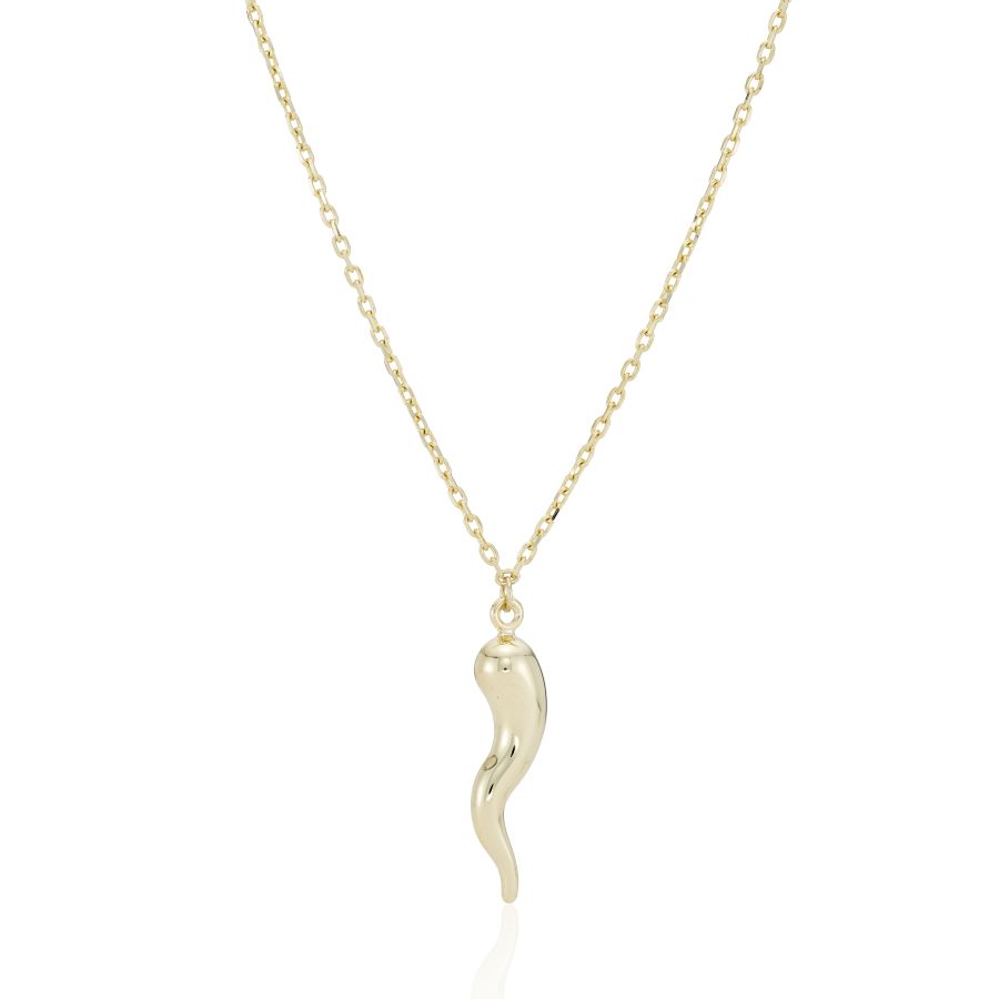 9ct Gold Horn Of Cornicello Necklace