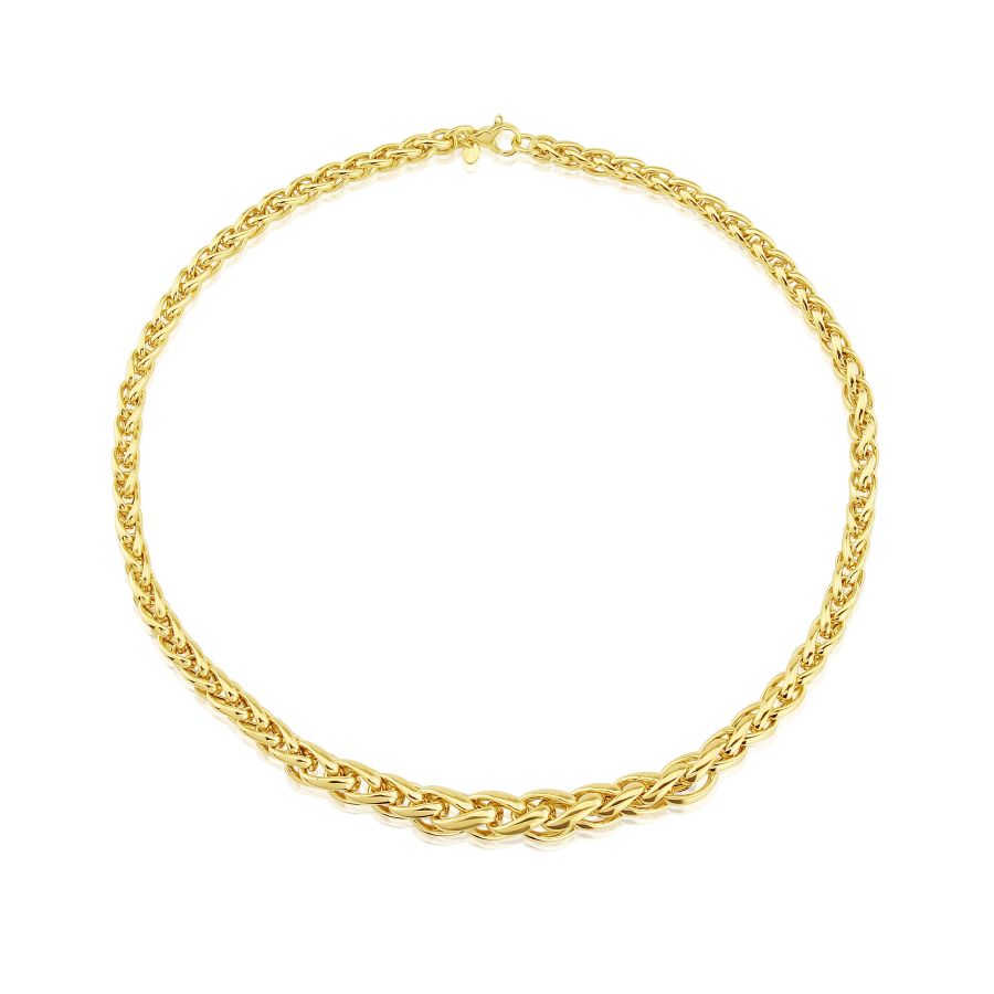 9ct Gold Graduated Chunky Palmier Necklace