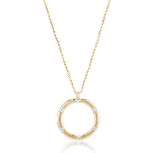 9ct gold diamond eternity necklace by Mark Milton featuring a continuous row of sparkling diamonds on a fine gold chain