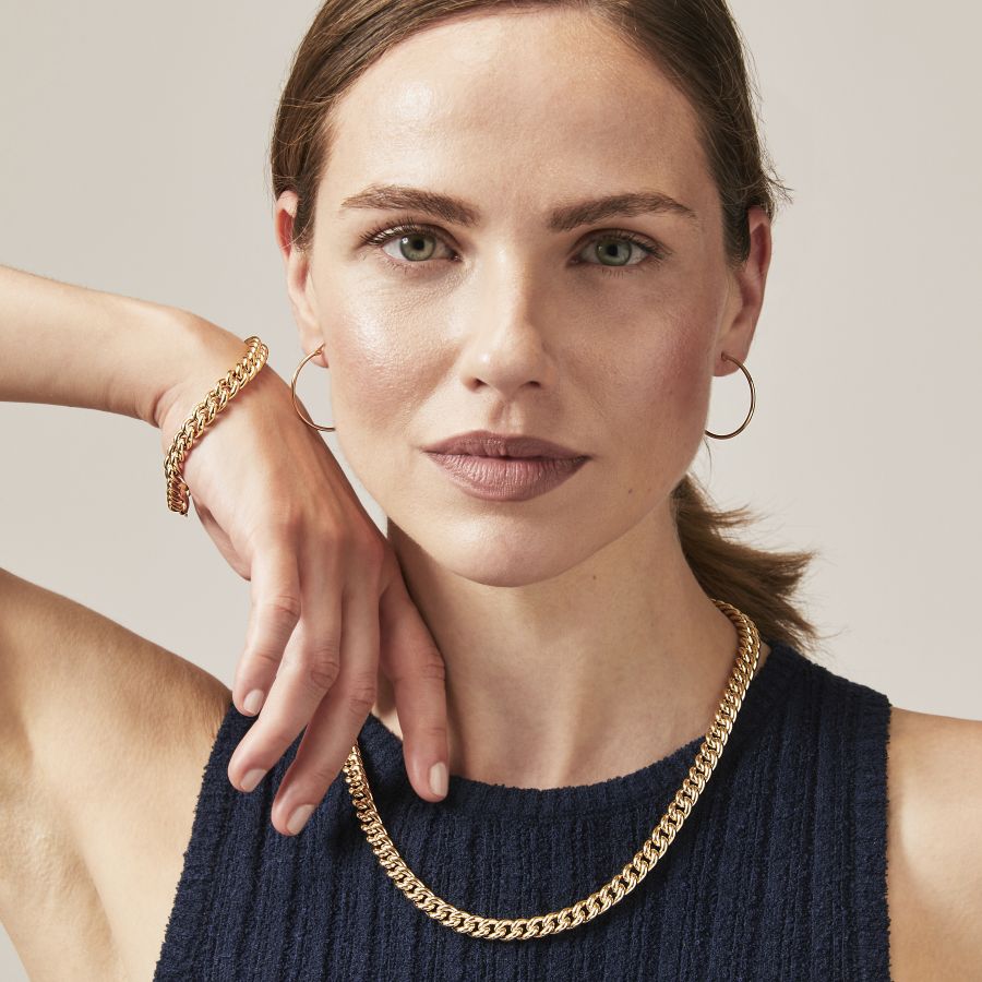 9ct Gold Chunky Classic Curb Link Bracelet - John Ross Jewellers