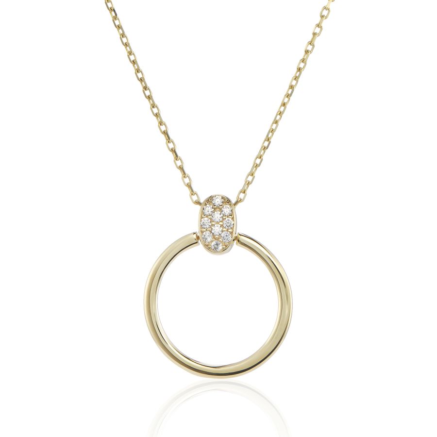 9ct Gold CZ Eternity Circle Necklace