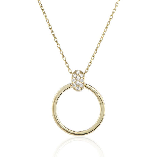 9ct Gold CZ Eternity Circle Necklace