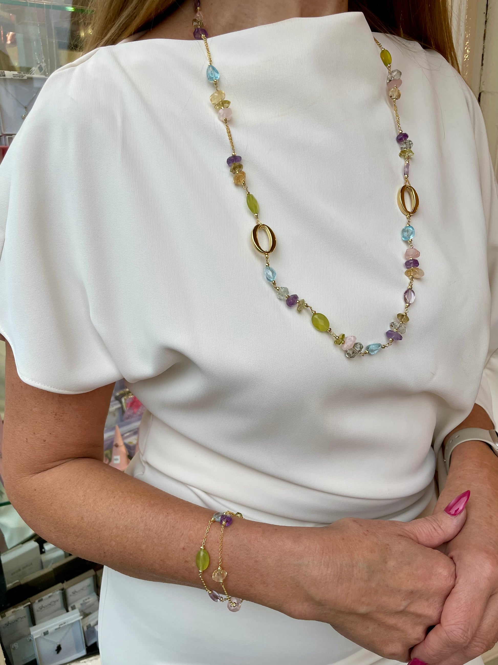 Baroque Double Bracelet | Lefkada | Mixed Quartz - John Ross Jewellers