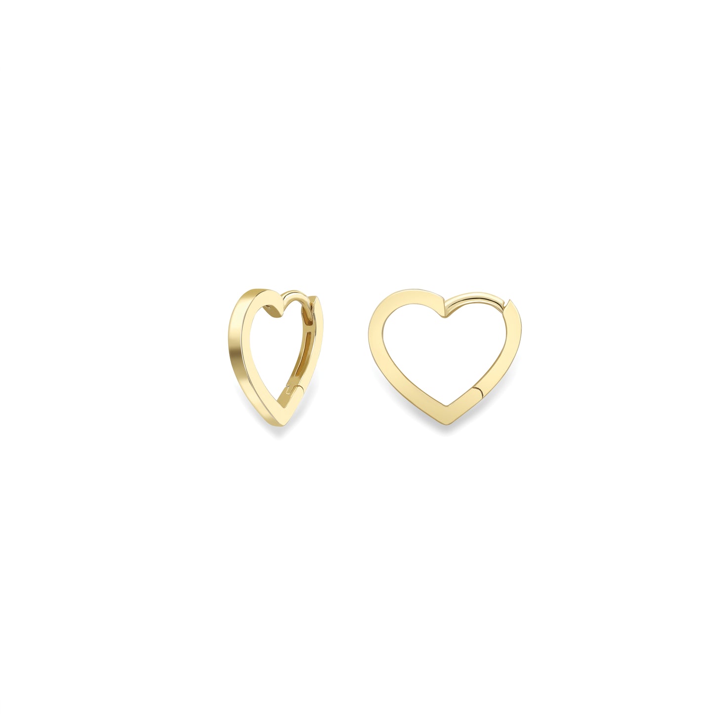 9ct Gold Heart Huggie Hoop Earrings