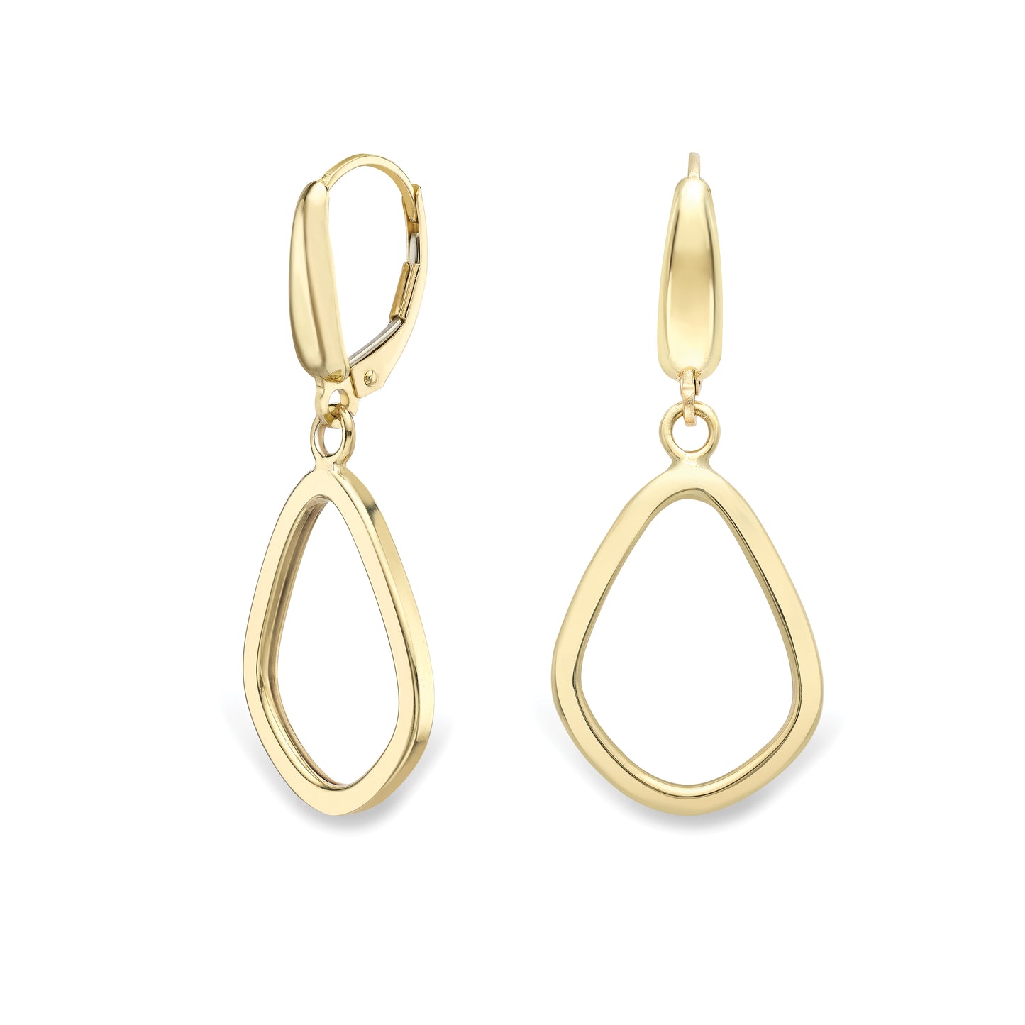 9ct Gold Open Pear Drop Earrings | German Wires