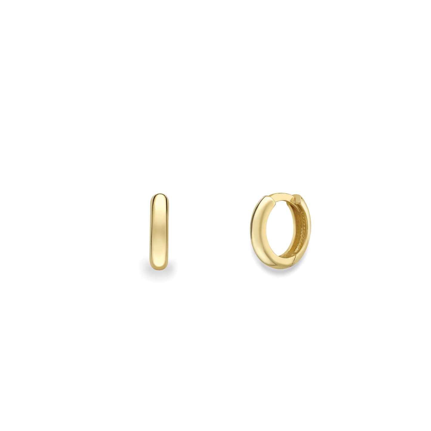 9ct Gold 10mm Huggie Hoop Earrings - John Ross Jewellers