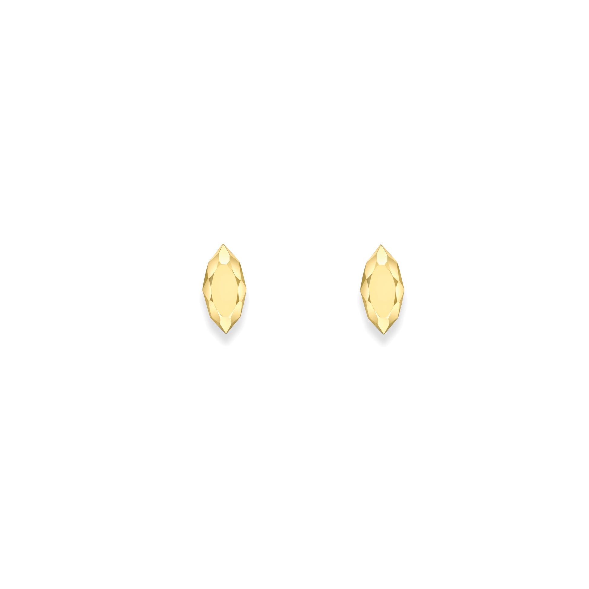 9ct Gold Sweet Faceted Stud Earrings | Marquise - John Ross Jewellers