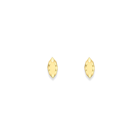 9ct Gold Sweet Faceted Stud Earrings | Marquise - John Ross Jewellers