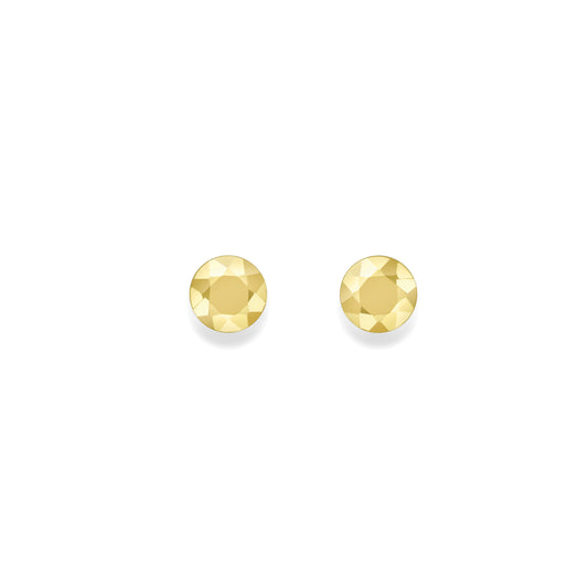 9ct Gold Sweet Faceted Stud Earrings | Round - John Ross Jewellers