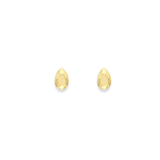 9ct Gold Sweet Faceted Stud Earrings | Pear - John Ross Jewellers