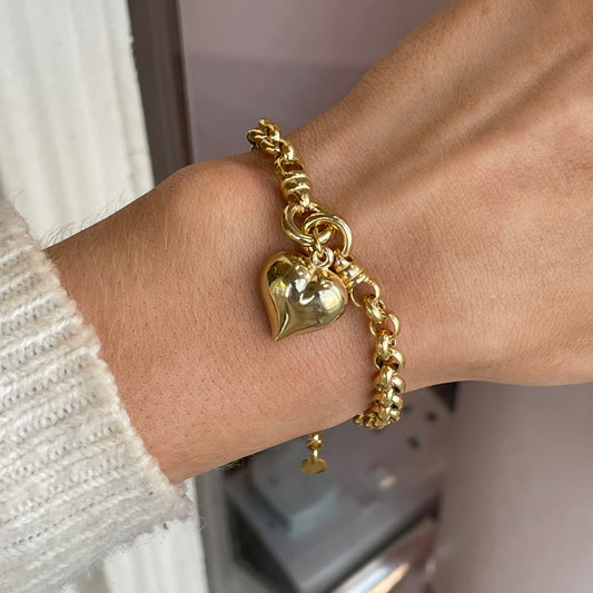 Sunshine Puffed Heart Chunky Bracelet - John Ross Jewellers
