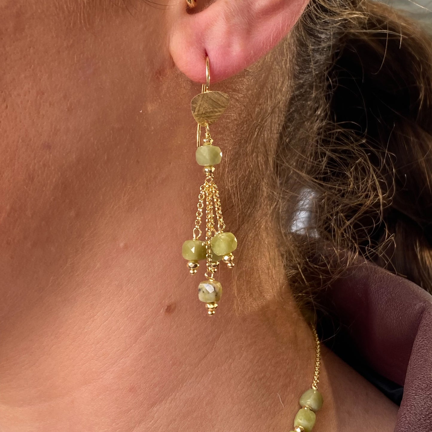 Baroque Drop Earrings | Aras | Jade