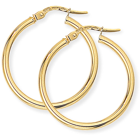 9ct Gold Classic Hoop Earrings - John Ross Jewellers