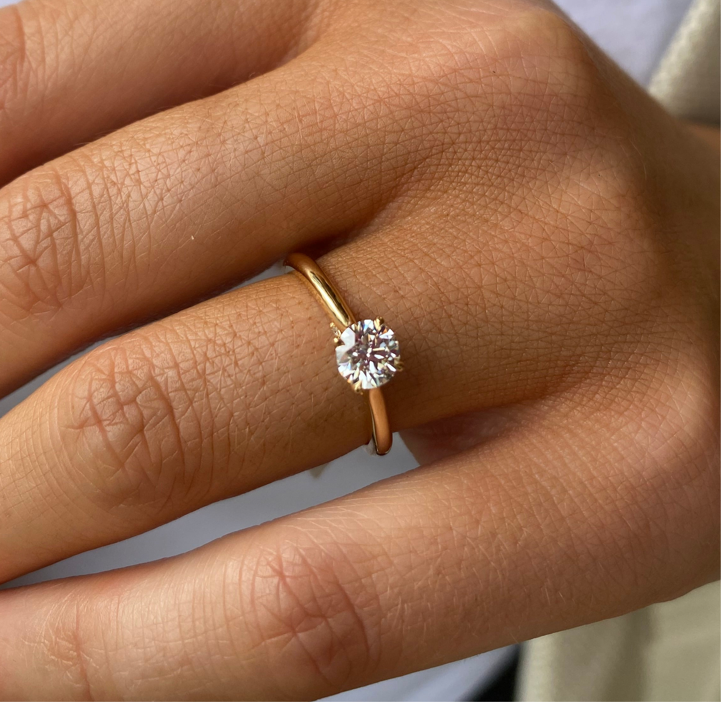 18ct Gold Solitaire Engagement Ring | Certificated Lab 0.51ct - John Ross Jewellers