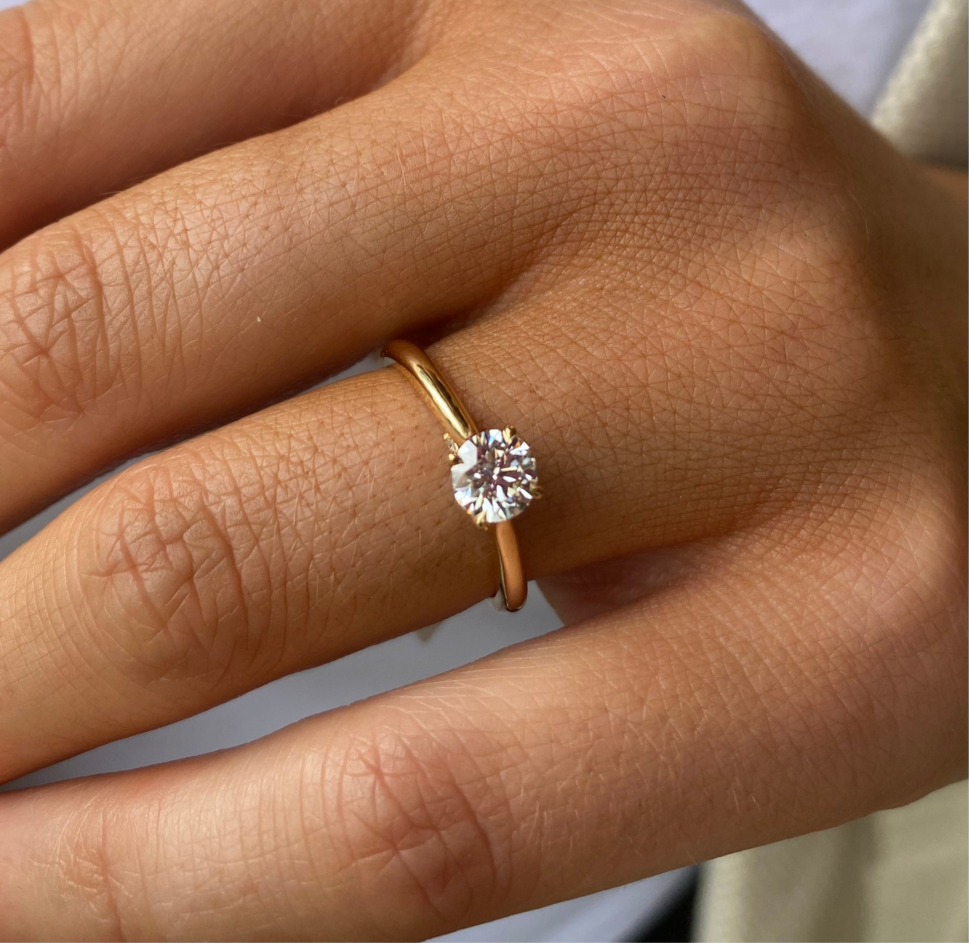 18ct Gold Solitaire Engagement Ring | Certificated Lab 0.51ct - John Ross Jewellers