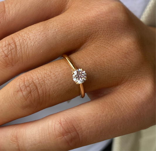 18ct Gold Solitaire Engagement Ring | Certificated Lab 0.51ct - John Ross Jewellers