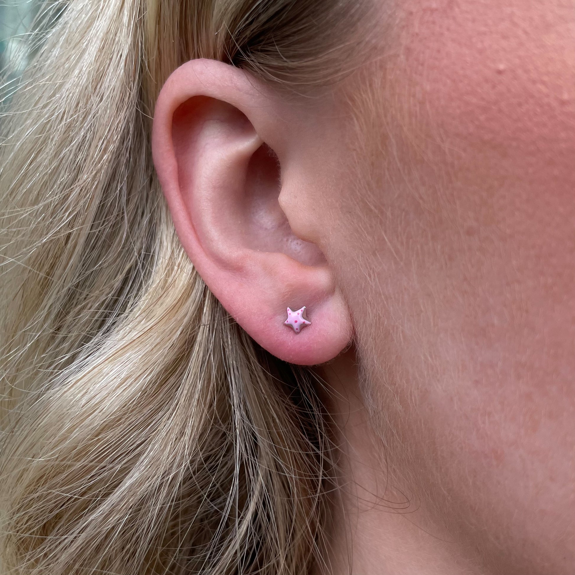 Star Enamel Stud Earrings | Pink - John Ross Jewellers