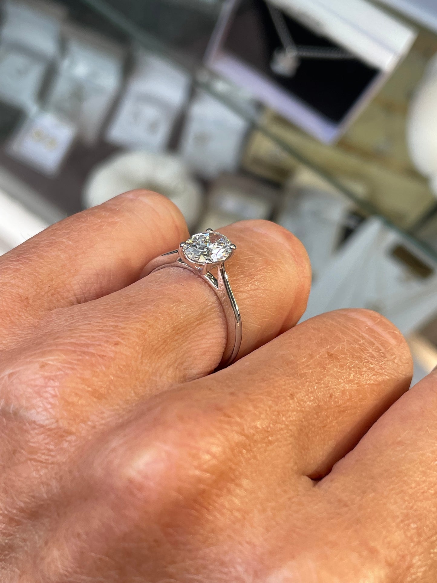 Platinum Solitaire Engagement Ring | Lab 1.00ct Oval - John Ross Jewellers
