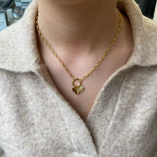 Sunshine Charming Necklace | 42+2cm | Elephant, Heart & Padlock - John Ross Jewellers