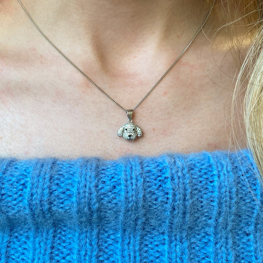 Silver CZ Puppy Necklace - John Ross Jewellers
