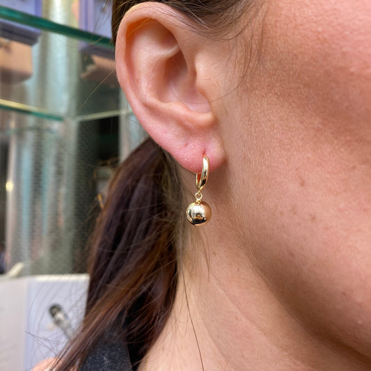 Sunshine Polkadot Dropper Huggie Hoop Earrings - John Ross Jewellers