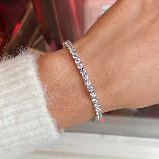 Silver 3.5mm CZ Tennis Bracelet | 21cm - John Ross Jewellers
