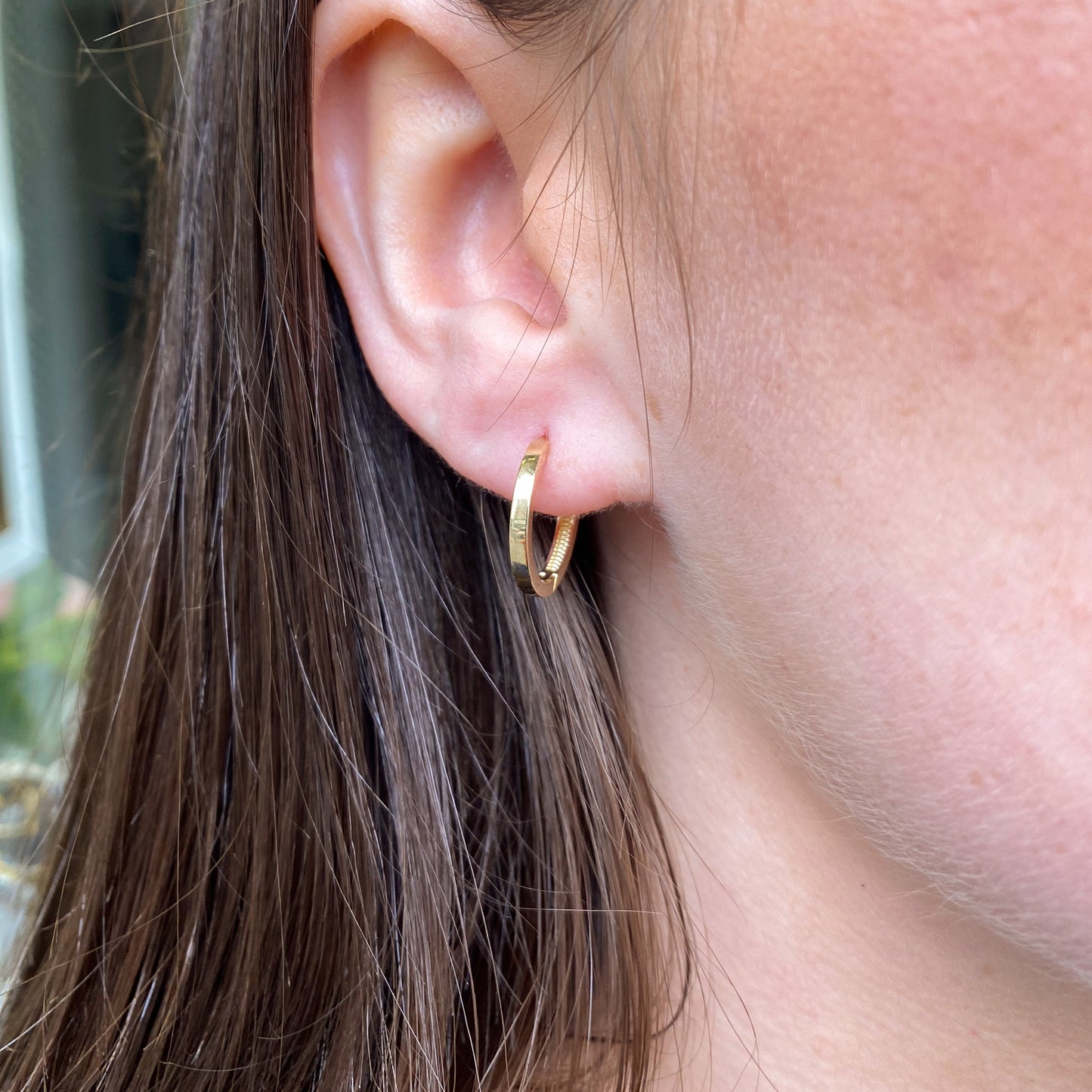 9ct Gold Skinny Huggie Hoop Earrings | 15mm